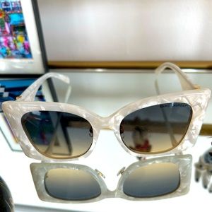 YSL White Marble Oversized Sunglasses
